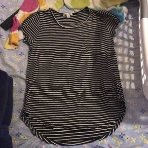 a stripped short sleeve top